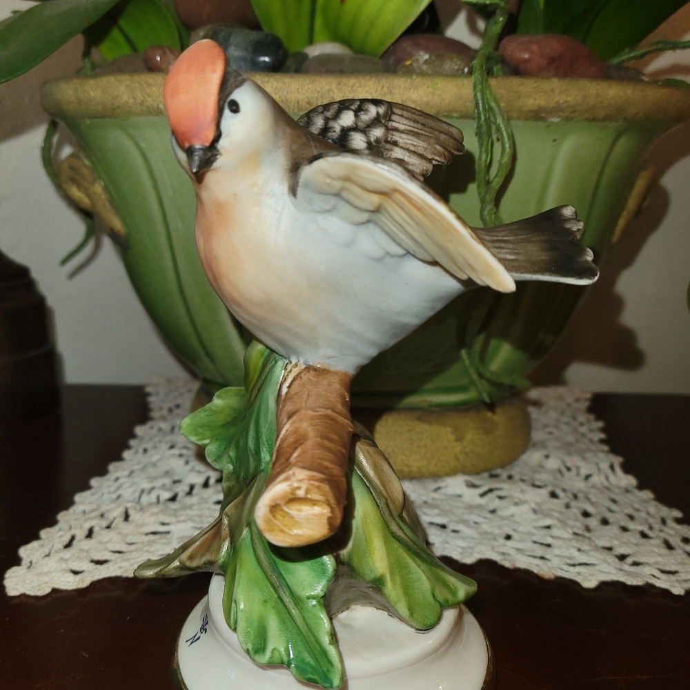 Vintage Capodimonte Porcelain Bird Figurine